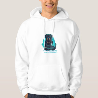 Cyber Guardian Rottweiler Blue Flame - Tech Profes Hoodie