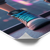 Cyber Guardian | Sci-Fi Robot & Kid Art Poster (Ecke)