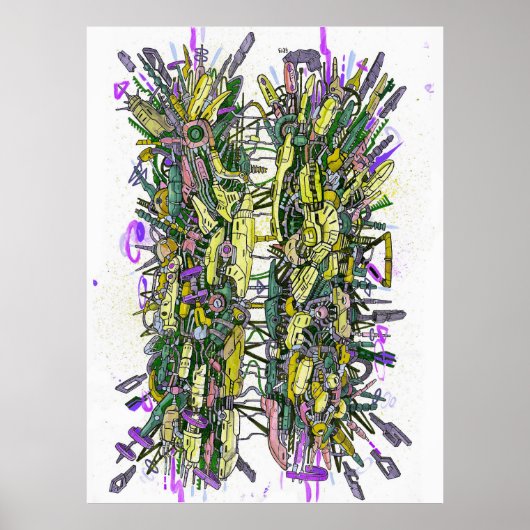 Cyber-Hacker-Graffiti Poster (Vorne)