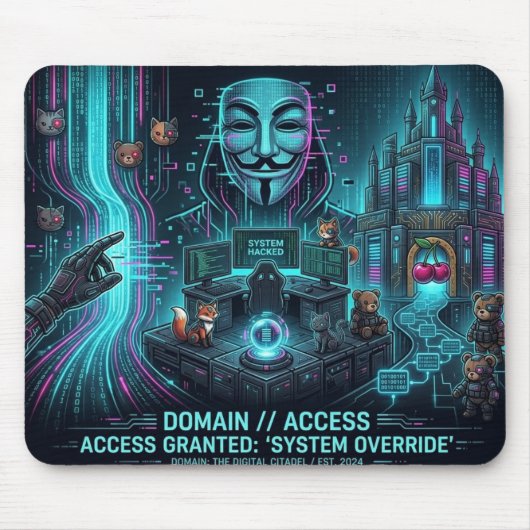 Cyber Hacker Vibes – Mouse Pad🖤 Mousepad (Vorne)
