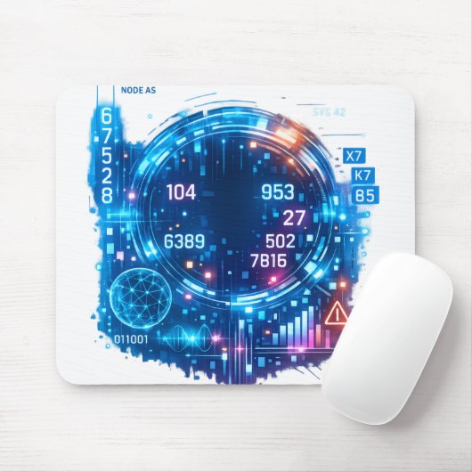 Cyber-HUD-Interface-Mauspad – futuristische Techno Mousepad (Mit Mouse)