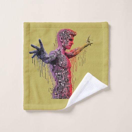 Cyber Human Badhandtuch Set (Waschlappen)