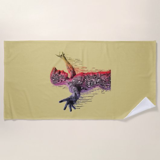 Cyber Human Strandtuch (Vorderseite)