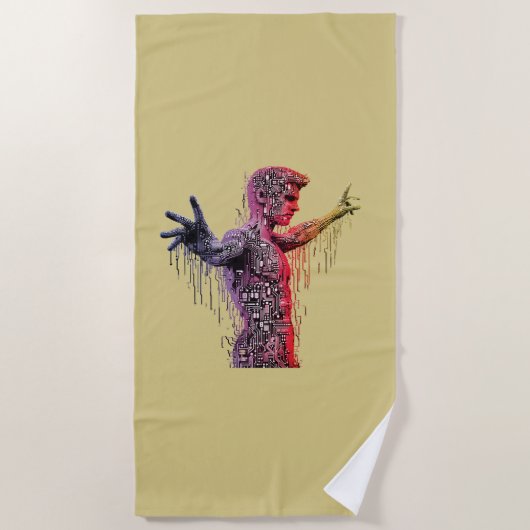 Cyber Human Strandtuch (Vorderseite)