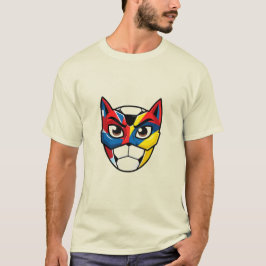 Cyber-Katze | Futuristisches Neon-Katzengesicht Gr T-Shirt