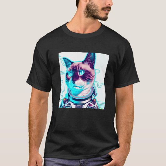 Cyber-Katze T-Shirt (Vorderseite)