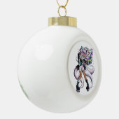 Cyber Kitsune Mädchen Keramik Kugel-Ornament (Links)
