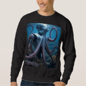 Cyber Krake Männer schwarzes Sweatshirt (Vorderseite)
