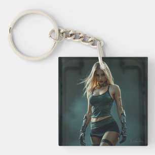 Cyber-Kriegerin der Zukunft – Stärke und Stil Schlüsselanhänger