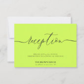 Cyber Lime Jet Black after dinner reception Einladung (Vorderseite)