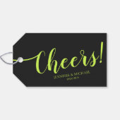 Cyber Lime Jet Black Cheers Simple Love Geschenkanhänger (Rückseite Horizontal)