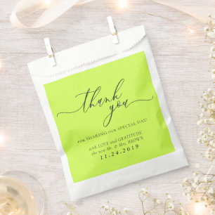 Cyber Lime Jet Black Formale Minimalistische Hochz Geschenktütchen