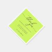 Cyber Lime Jet Black Minimalist Decor Wedding Serviette (Ecke)