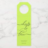 Cyber Lime Jet Black Signature Party Celebration Flaschenanhänger (Vorderseite)