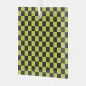 Cyber lyme checkerboard pattern ornament aus glas (Vorderseite links)