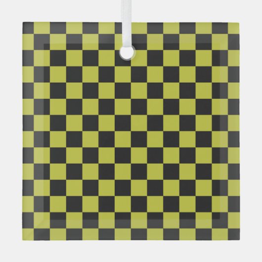 Cyber lyme checkerboard pattern ornament aus glas (Vorderseite)