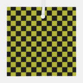 Cyber lyme checkerboard pattern ornament aus glas (Rückseite)