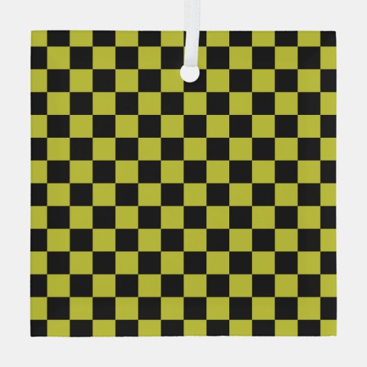 Cyber lyme checkerboard pattern ornament aus glas (Rückseite)