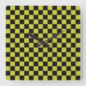 Cyber lyme checkerboard pattern quadratische wanduhr (Vorderseite)