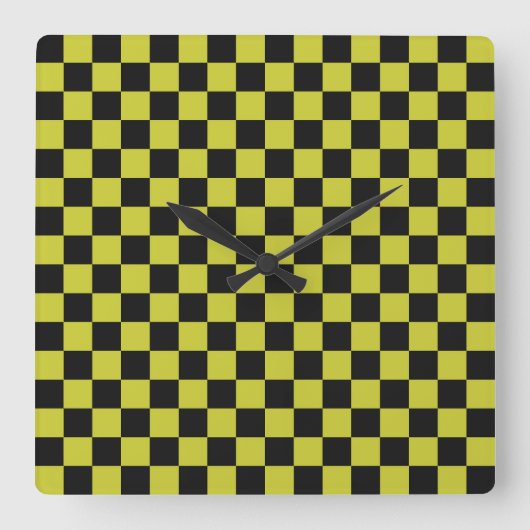 Cyber lyme checkerboard pattern quadratische wanduhr (Vorderseite)