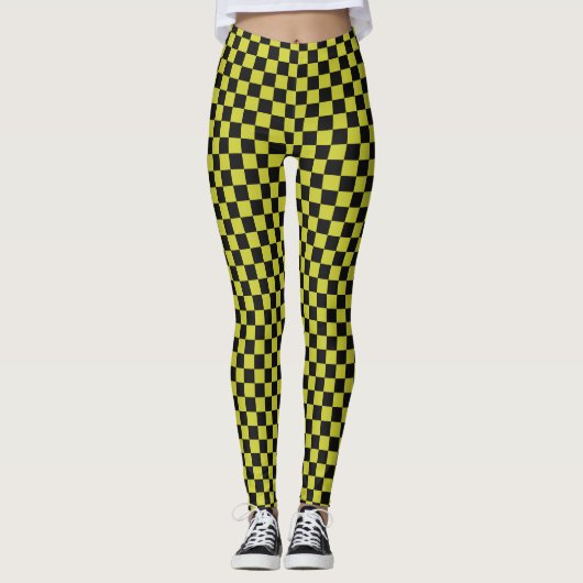 Cyber-Lyme-Schachbrettmuster Leggings (Vorderseite)