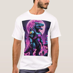Cyber Mecha Dinosaur Futuristic Sci-Fi Battle T-Sh T-Shirt