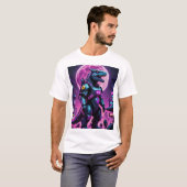 Cyber Mecha Dinosaur Futuristic Sci-Fi Battle T-Sh T-Shirt (Vorne ganz)