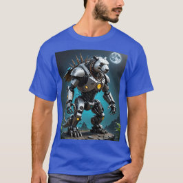Cyber Mecha Panda Warrior Moon T-Shirt