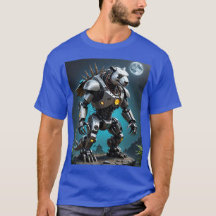 Cyber Mecha Panda Warrior Moon T-Shirt