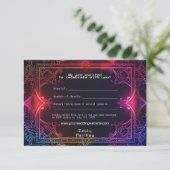 Cyber-Mittelalterliche Fusion Wedding RSVP Card Dankeskarte (Stehend Vorderseite)