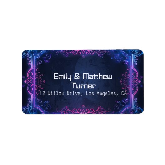 Cyber-Mittelalterliche Fusionshochzeit Adressaufkleber (Vorne)