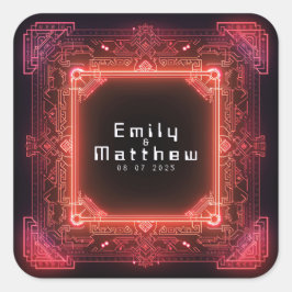 Cyber-Mittelalterliche Fusionshochzeit Quadratischer Aufkleber