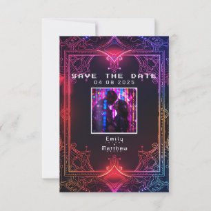 Cyber-Mittelalterliche Fusionshochzeit Save The Date