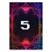 Cyber-Mittelalterliche Fusionshochzeit Tischnummer (Rückseite)