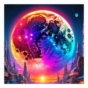 Cyber Mond Fotodruck