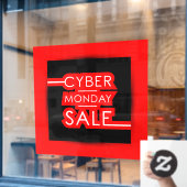 Cyber Monday Black Red Business Sale Banner Fensteraufkleber (Café-Fenster)