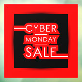 Cyber Monday Black Red Business Sale Banner Fensteraufkleber (Blatt 3)
