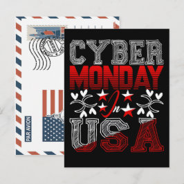 Cyber monday in usa sales event hand-drawn design feiertagspostkarte