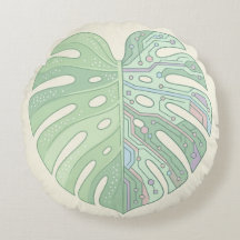 Cyber Monstera Leiterplatte Blatt Wurfkissen — T