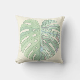 Cyber Monstera Leiterplatten-Blatt-Wurfkissen — T Kissen