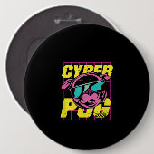 Cyber Mops 2021 Funny Dog Mops Design Button (Vorne & Hinten)