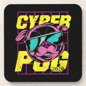 Cyber-Mops | Cooler Mops Hund Getränkeuntersetzer (Vorderseite)