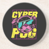 Cyber-Mops | Cooler Mops Hund Getränkeuntersetzer (Vorne)