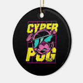 Cyber-Mops | Cooler Mops Hund Keramik Ornament (Links)