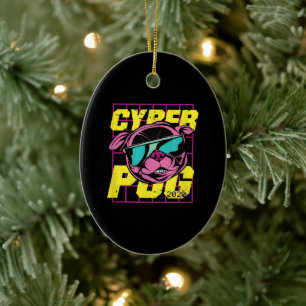Cyber-Mops Cooler Mops Hund Keramik Ornament
