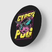 Cyber-Mops | Cooler Mops Hund Runde Wanduhr (Winkel)
