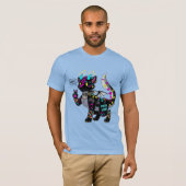 Cyber Neon Gamer Cat Furry T - Shirt (Vorne ganz)