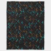 Cyber-Neon-Geometrie-Kunstdecke Fleecedecke (Vorderseite)