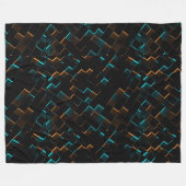 Cyber-Neon-Geometrie-Kunstdecke Fleecedecke (Vorderseite (Horizontal))