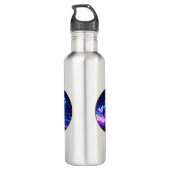 **Cyber Neon Horse – Futuristic Glow Art** Edelstahlflasche (Rückseite)
